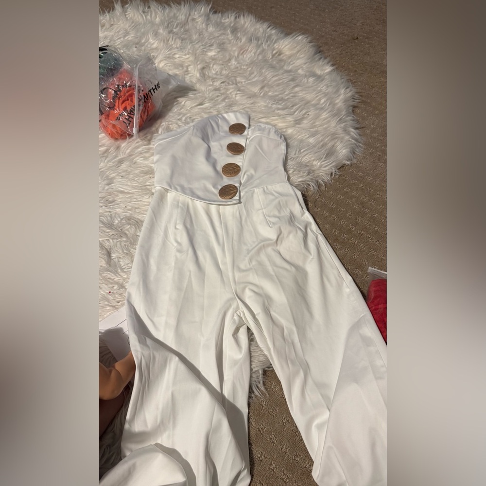 Micas solid button asymmetrical jumpsuit M CC11-2… - image 2